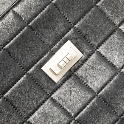 Chanel 2.55 Chocobar Chain Shoulder Bag In Black Lambskin