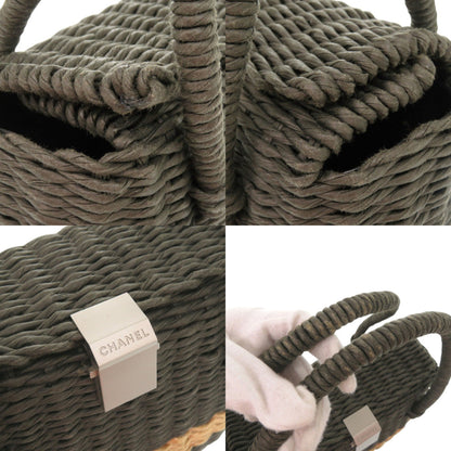 Chanel Straw Gray Basket Bag Handbag 1538 Chanel