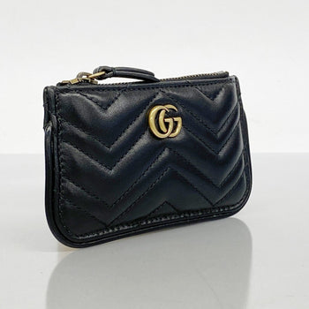 Gucci Gg Marmont Wallet/Coin Case 671773 Leather Black