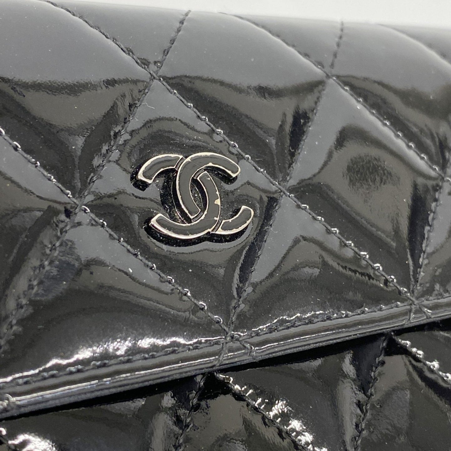 Chanel Matelasse Patent Leather Long Wallet