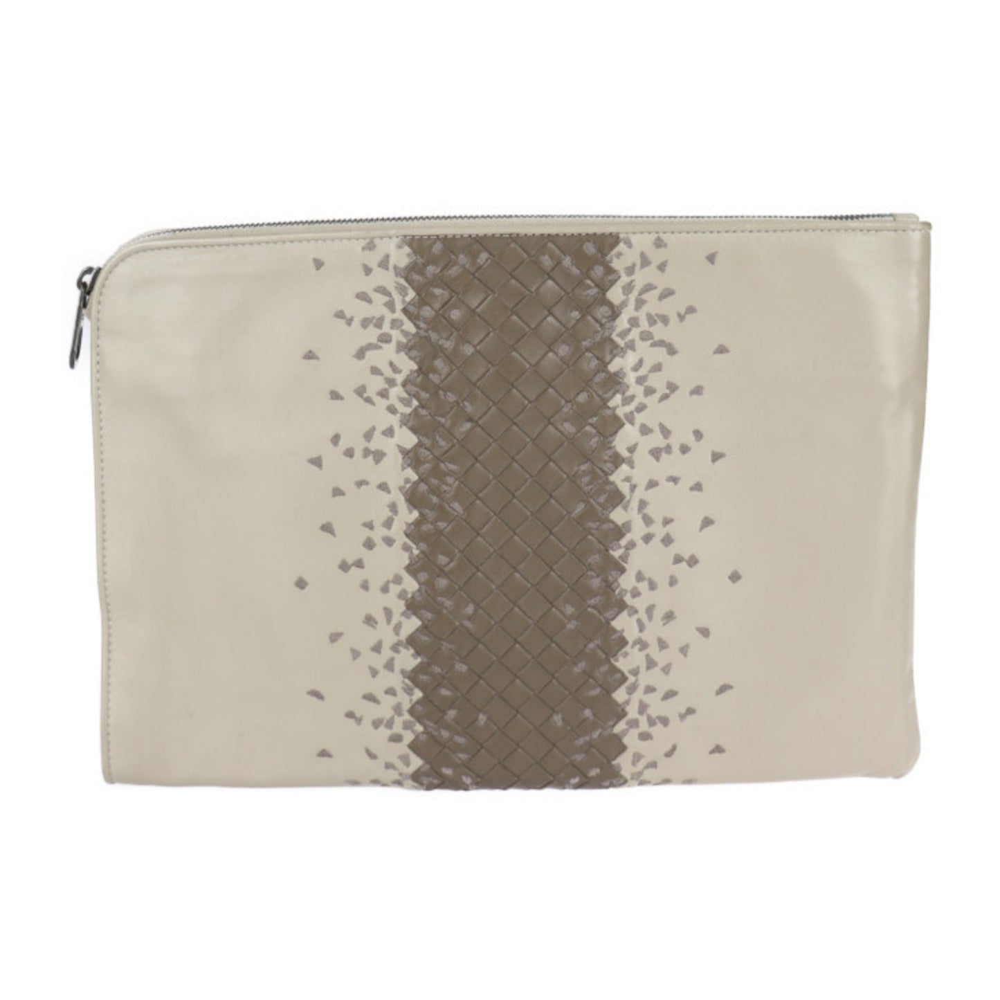 Bottega Veneta Bottega Veneta Intrecciato Second Bag 472578 Leather Taupe Clutch Pouch Document