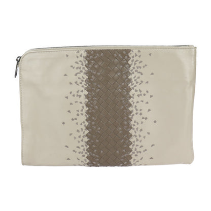Bottega Veneta Bottega Veneta Intrecciato Second Bag 472578 Leather Taupe Clutch Pouch Document