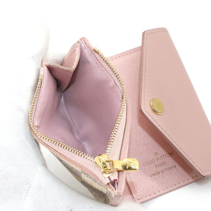 Louis Vuitton Damier Azur Portefeuille Zoe Tri-Fold Wallet In Rose Ballerine