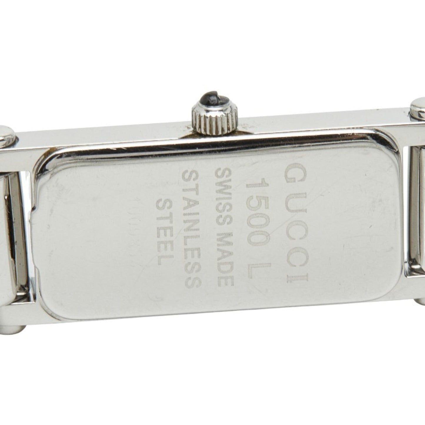 Gucci 1500L Quartz Watch With Black Dial And Stainless Steel