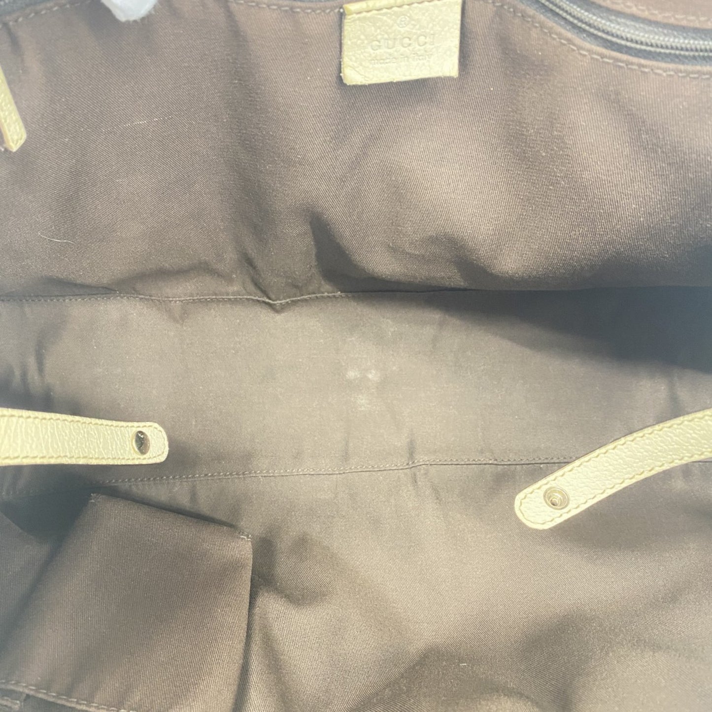 Gucci Tote Bag Gg Canvas 163805 Beige Brown Champagne