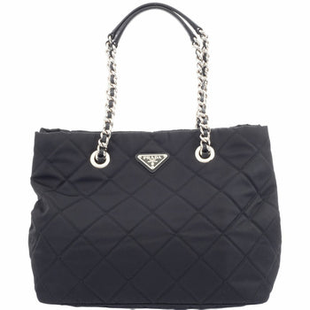 Prada Quilted Chain Tote Bag 1Bg740 Nylon | Leather Black