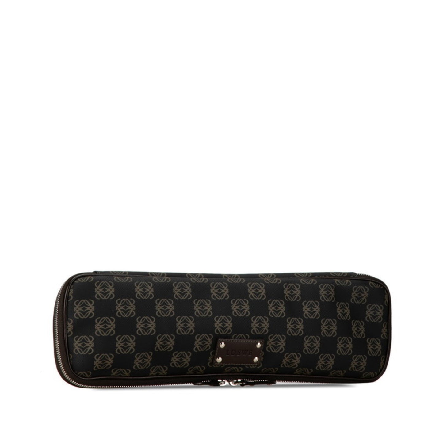 Loewe Anagram Clutch Bag Second Black Brown Pvc Leather