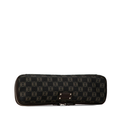 Loewe Anagram Clutch Bag Second Black Brown Pvc Leather