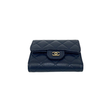 Chanel Matelasse Coco Caviar Leather Tri-Fold Wallet