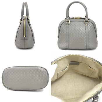 Gucci Micro Guccissima Leather Handbag Shoulder Bag In Gray And Gold