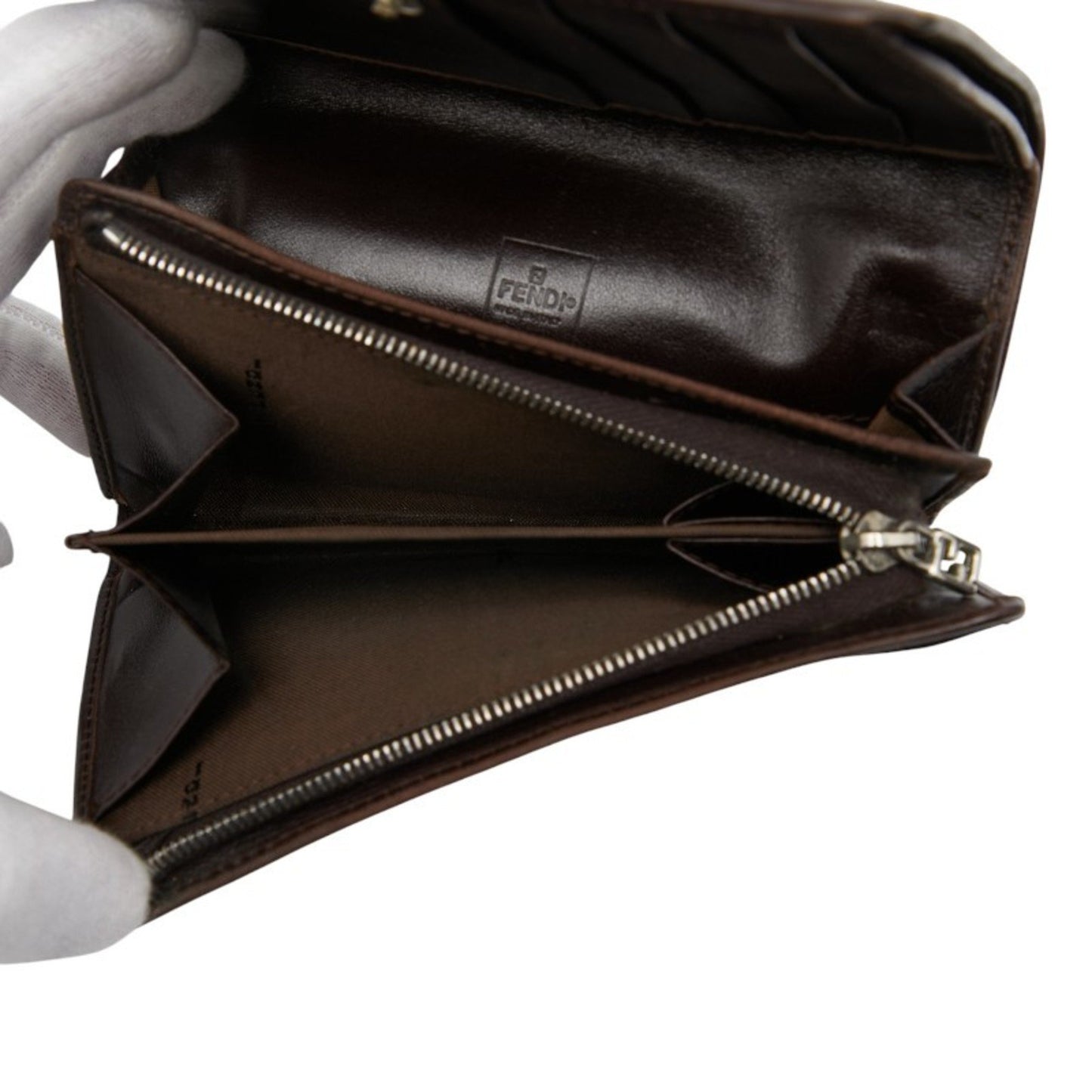 Fendi Zucca Bifold Wallet 31052 Beige Brown Canvas Leather