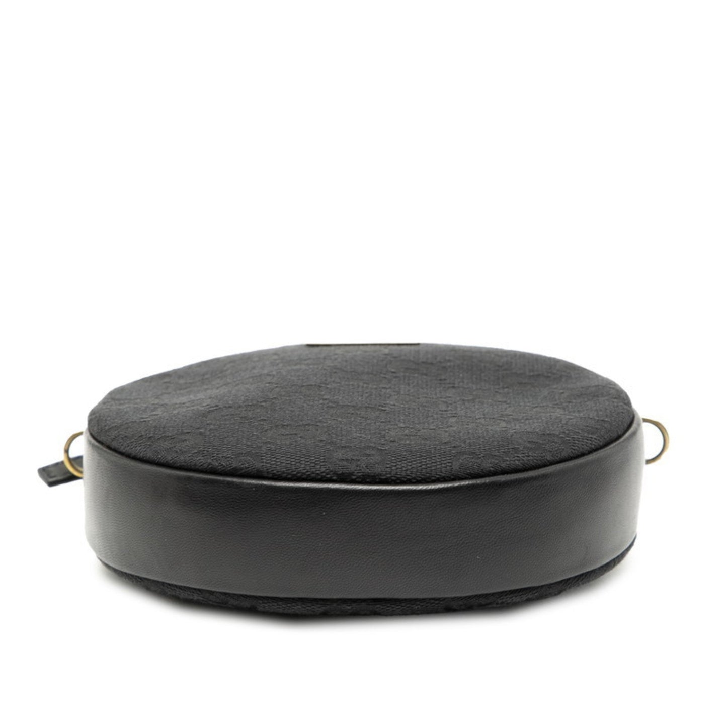 Gucci Gg Canvas Crossbody Shoulder Bag Pochette 90700 Black Leather