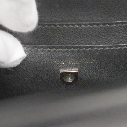 Salvatore Ferragamo Boxy Leather Handbag In Black And Champagne