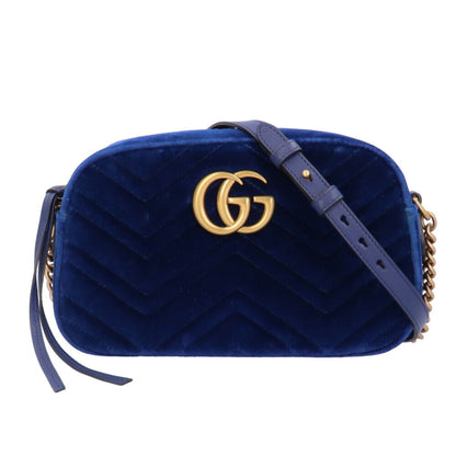 Gucci Marmont Shoulder Bag Velor 447632 Blue