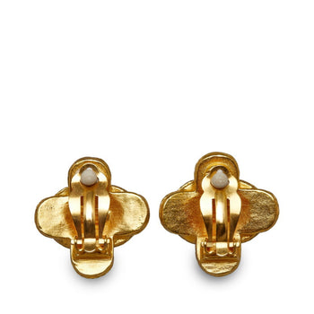 Chanel Coco Mark Cross Earrings Gold Plated