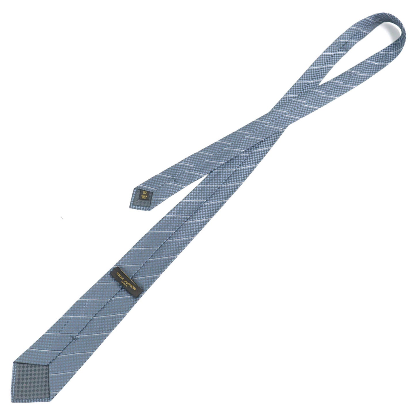Louis Vuitton Cravate Ex M67978 100% Silk Checkered Tie