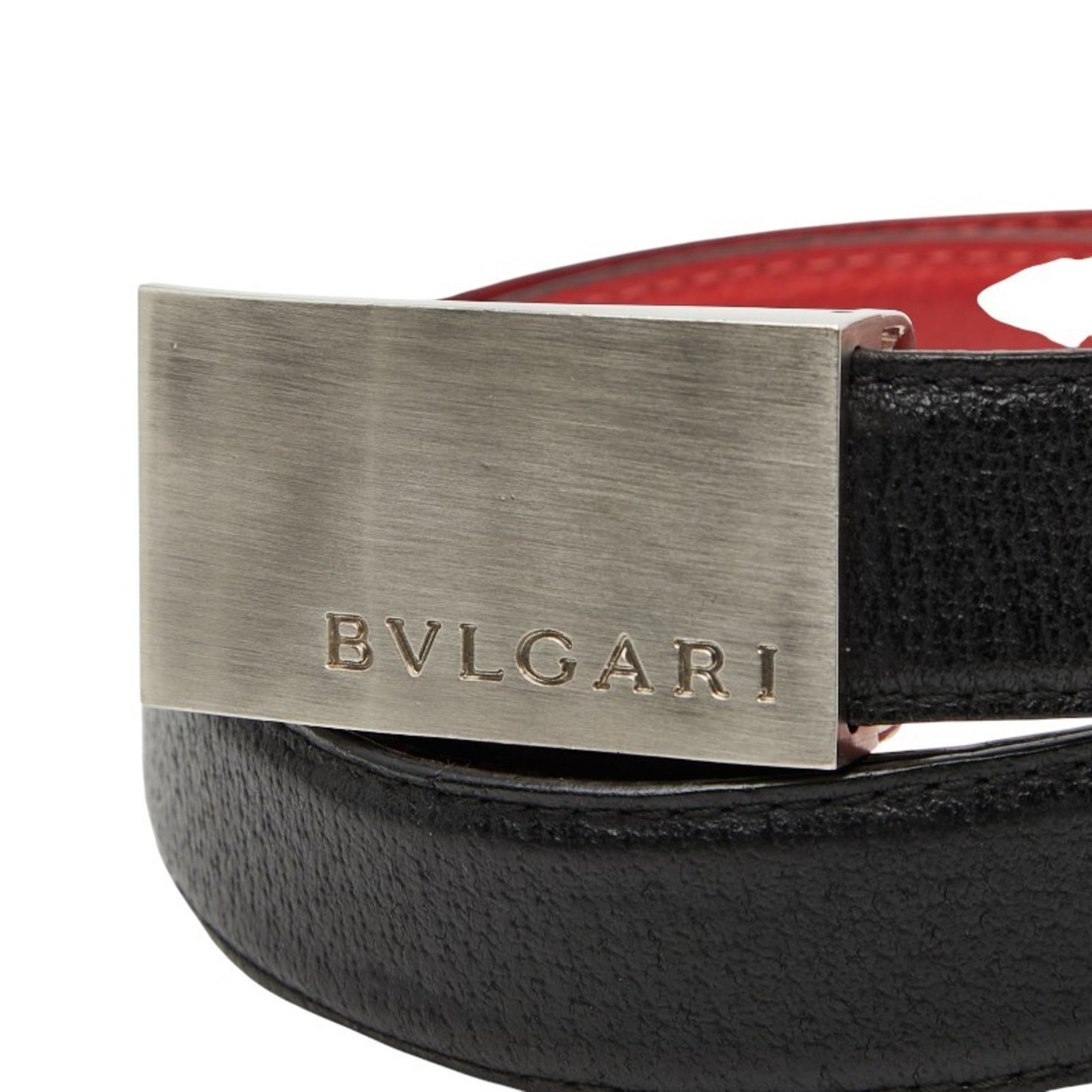 Bvlgari Belt Size: 110 44 Black Red Leather