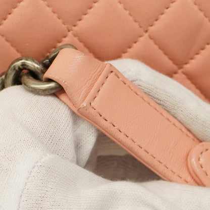 Chanel Shoulder Bag Boy Chain Lambskin Pink