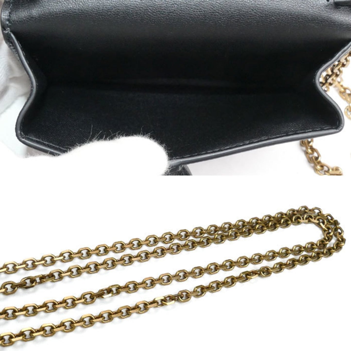 Christian Dior Saddle Nano Pouch Shoulder Bag Black
