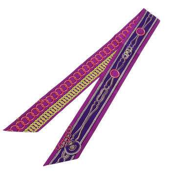 Hermes Twilly Maillons Silk Purple Scarf Muffler 0516 Hermes