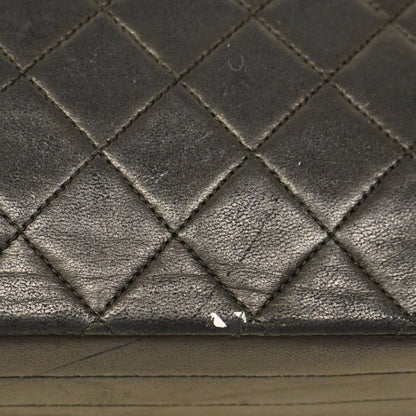 Chanel Shoulder Bag Matelasse W Chain Lambskin Black