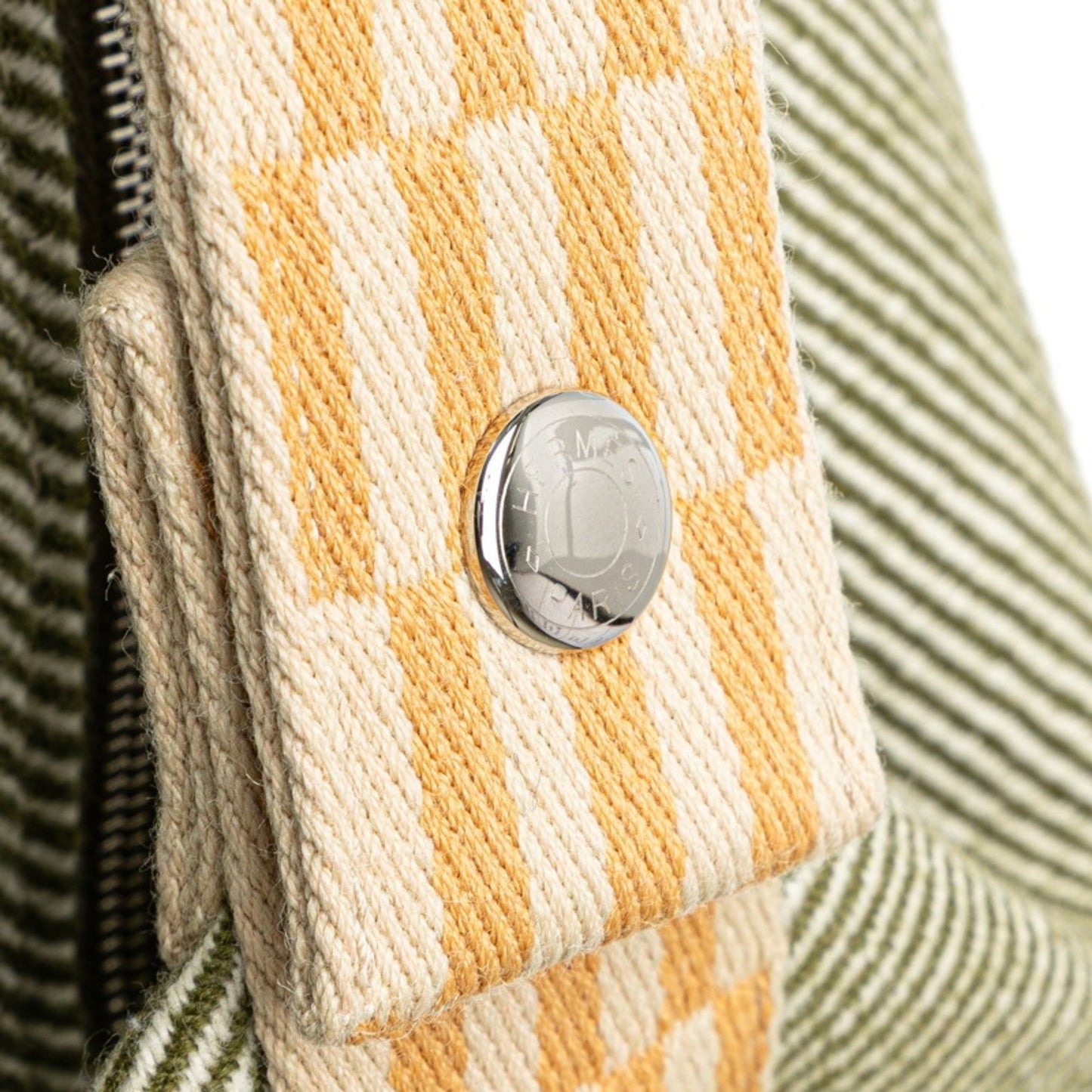 Hermes Herms Bride A Black Gm Handbag In Vert Forest Green Wool