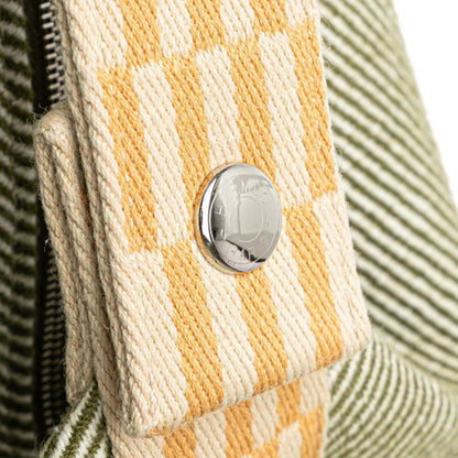 Hermes Herms Bride A Black Gm Handbag In Vert Forest Green Wool