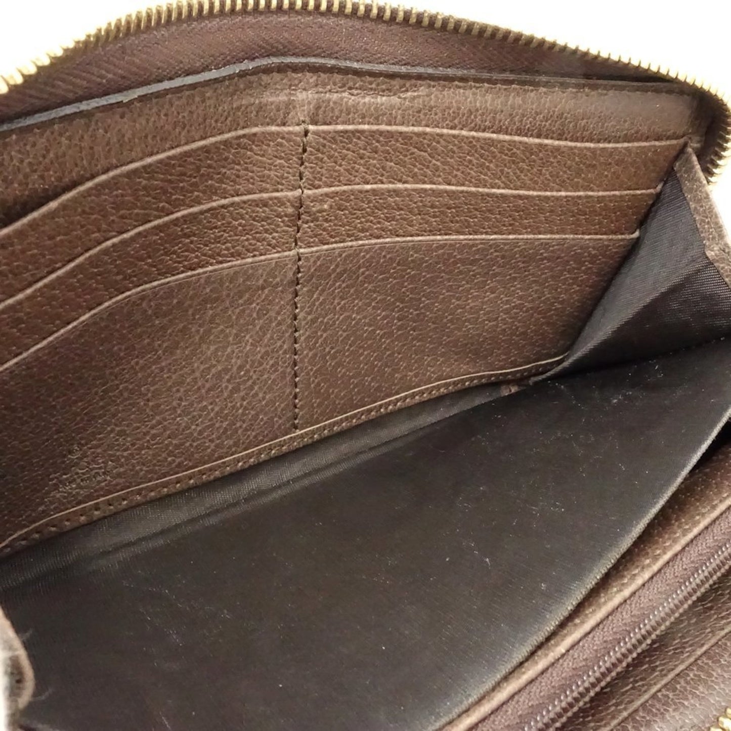 Gucci Gucci Long Wallet 523154 Ophidia Zip Around Gg Supreme Canvas Beige Ebony 181217