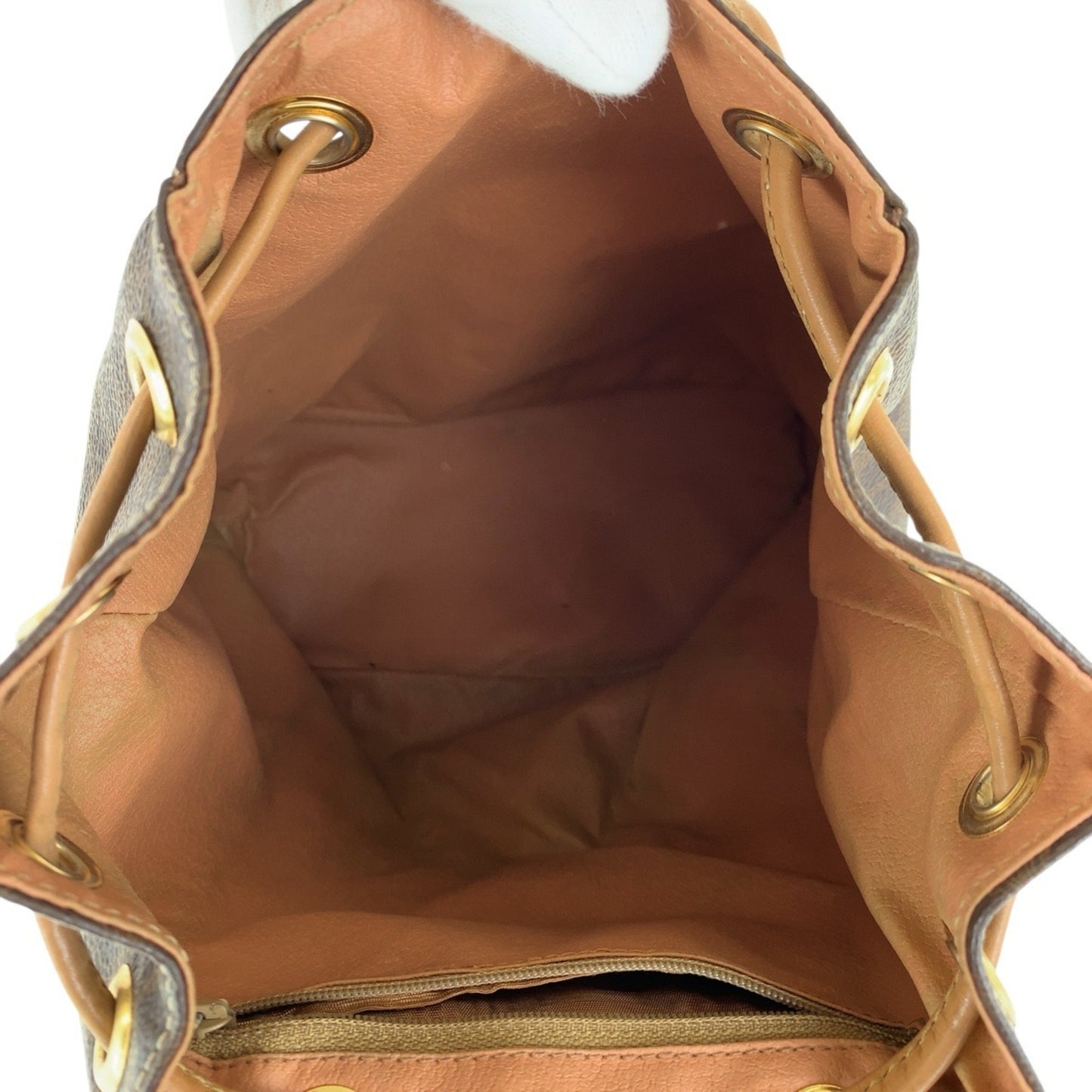 Celine Vintage Macadam Brown Gold Hardware Leather Backpack Daypack