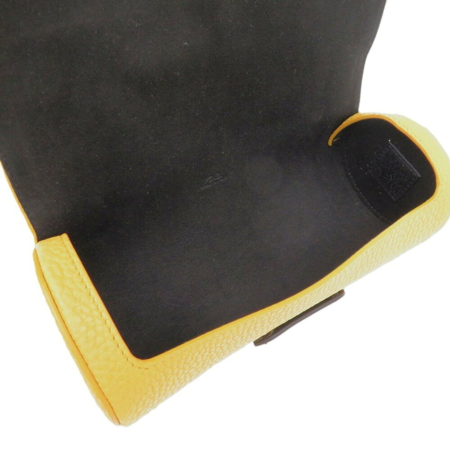 Like New Fendi Leather Pouch With Yellow Watch Case
