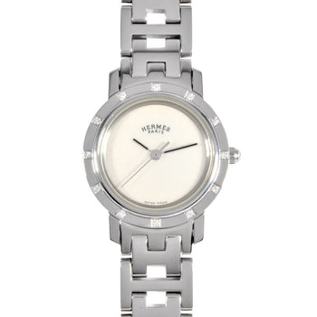Hermes Hermes Cl4.230 Clipper Nacle Watch Quartz Shell Dial Bezel 12P Diamond