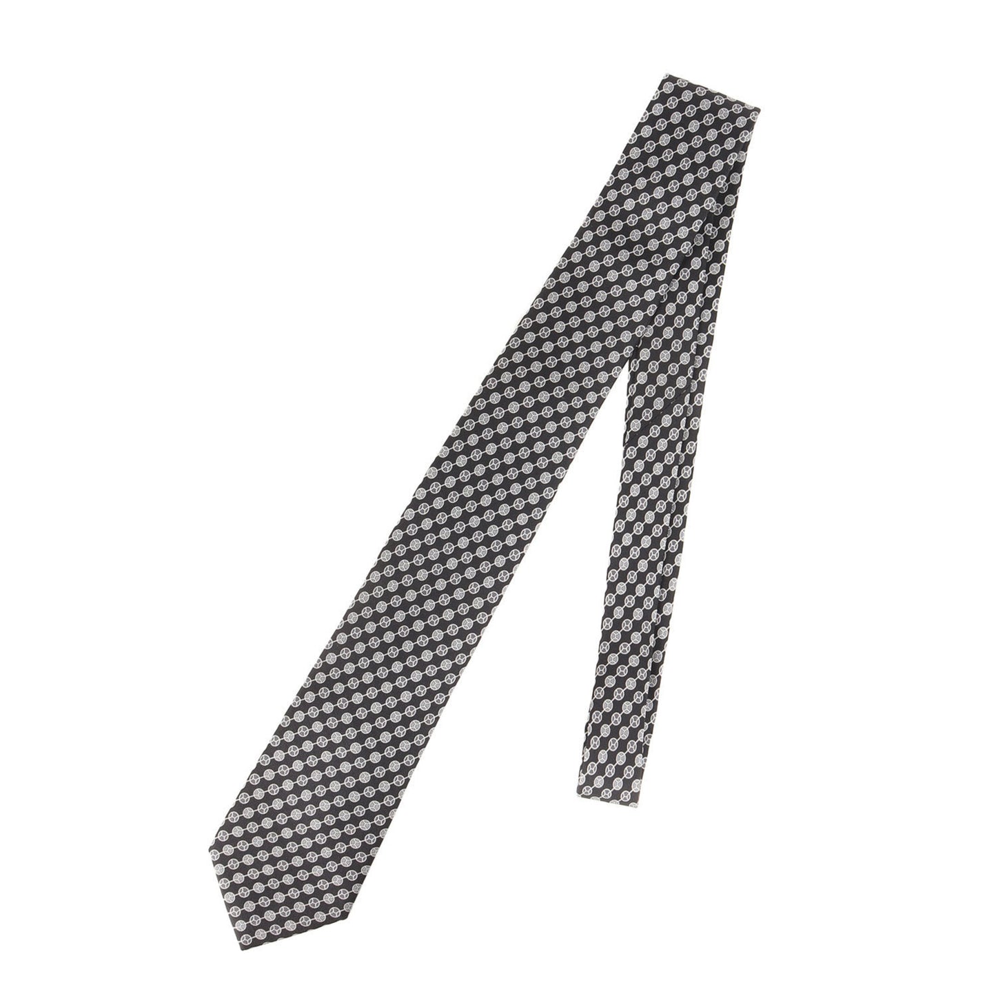 Hermes H Dot Silk Tie 5784 Ha Black