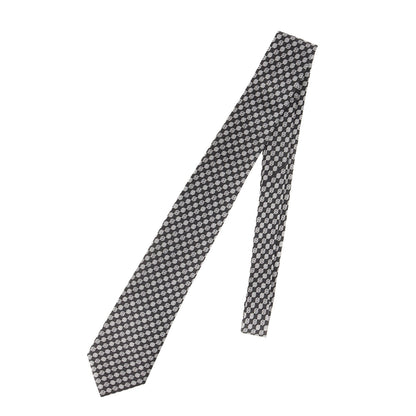 Hermes H Dot Silk Tie 5784 Ha Black