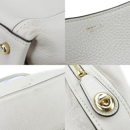 Coach Shoulder Bag 57125 Leather Off-White