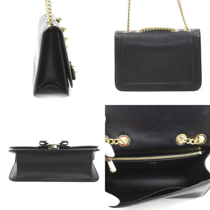 Salvatore Ferragamo Shoulder Bag Vara Ribbon Leather Black