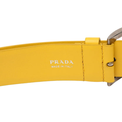 Prada Triangle Logo Plate Shoulder Bag In Yellow Saffiano Leather
