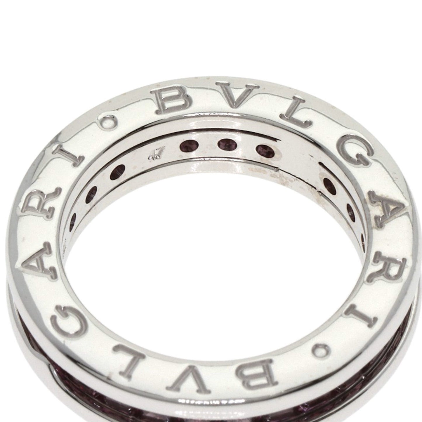 Bvlgari B-Zero1 1-Band Garnet #47 Ring In 18K White Gold