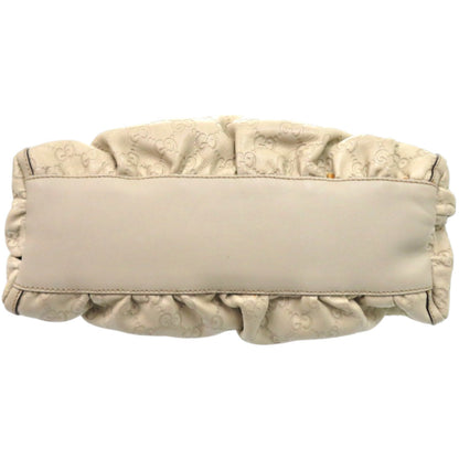 Gucci Guccissima Abby 190525 Leather Ivory Shoulder Bag 0189 Gucci