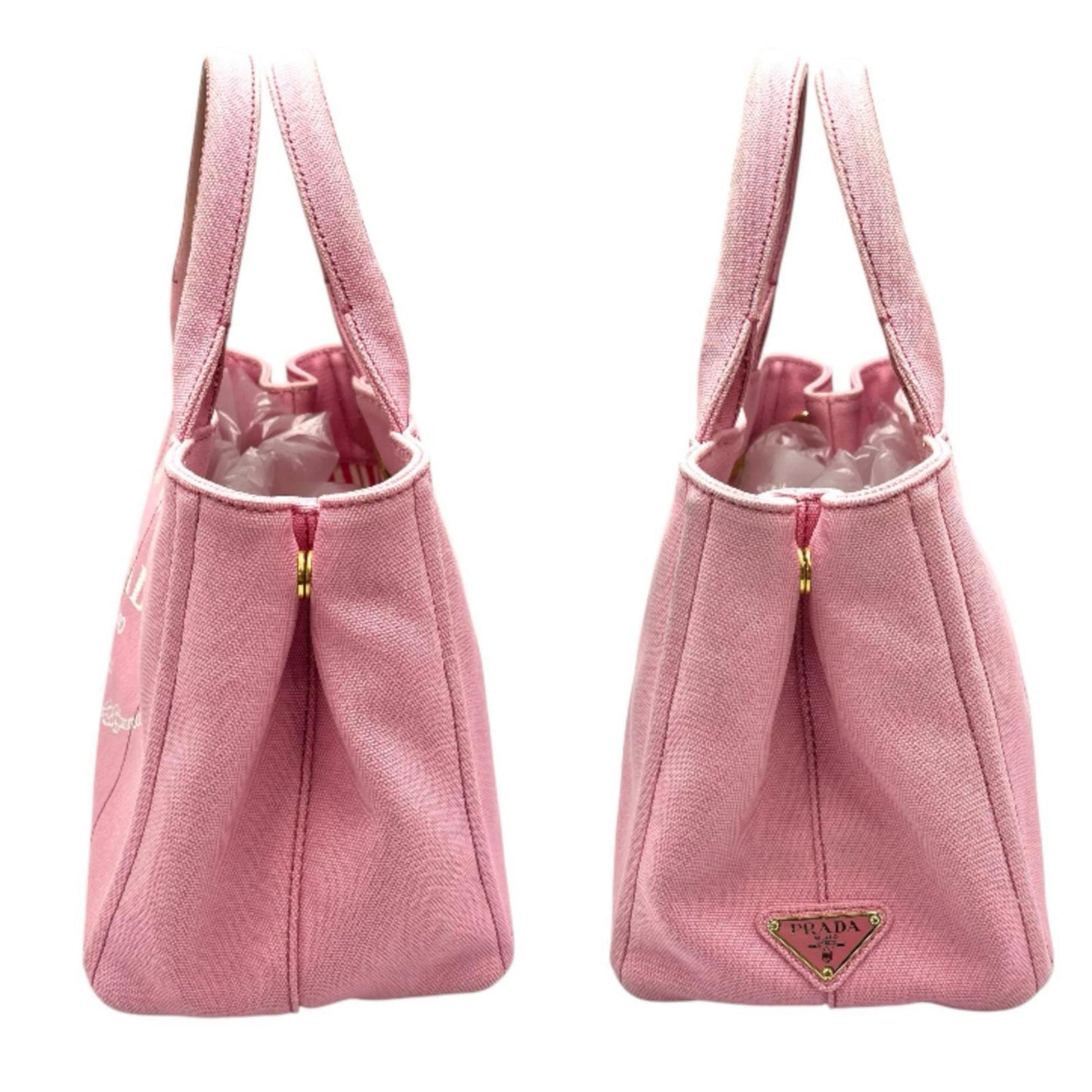 Prada Canapa Handbag B2439G Canvas Pink