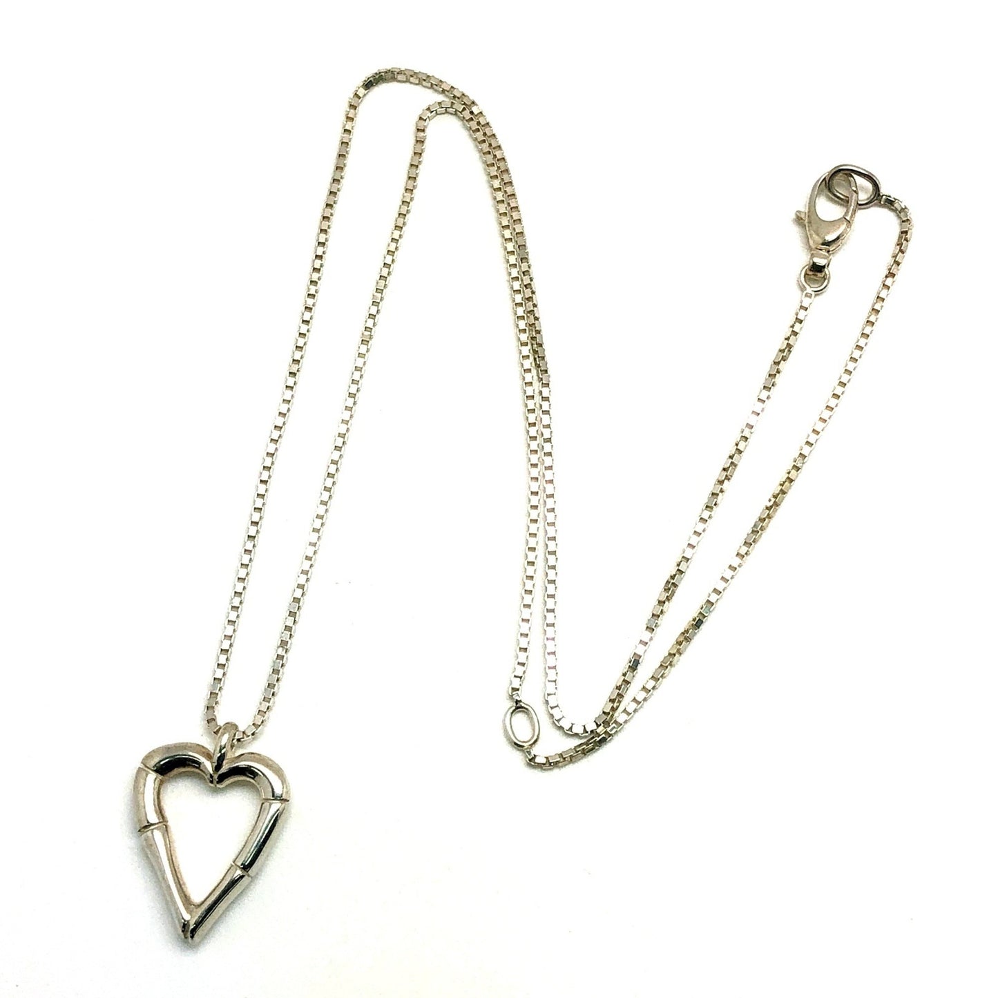 Gucci Heart Bamboo Pendant Necklace In Sterling Silver (925) - Long Necklace