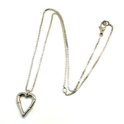 Gucci Heart Bamboo Pendant Necklace In Sterling Silver (925) - Long Necklace