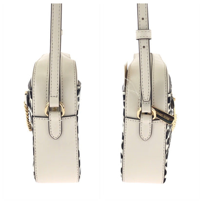 Michael Kors White Gold Hardware Pony Leather Shoulder Bag Pochette