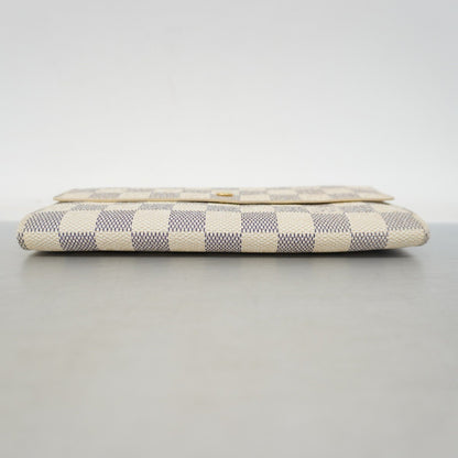 Louis Vuitton Damier Azur Portefeuille Sarah Long Wallet N61735 White