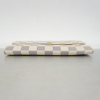 Louis Vuitton Damier Azur Portefeuille Sarah Long Wallet N61735 White
