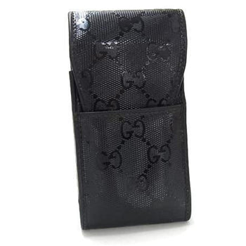 Gucci Gg Imprime Cigarette Case 181716 Black Leather