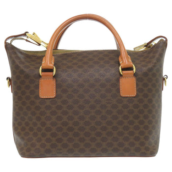 Celine 2-Way Macadam Mc98/2 Pvc/Leather Brown Handbag 0688 Celine