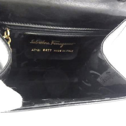 Salvatore Ferragamo Vara Ribbon Handbag At-21 5677 Black Leather