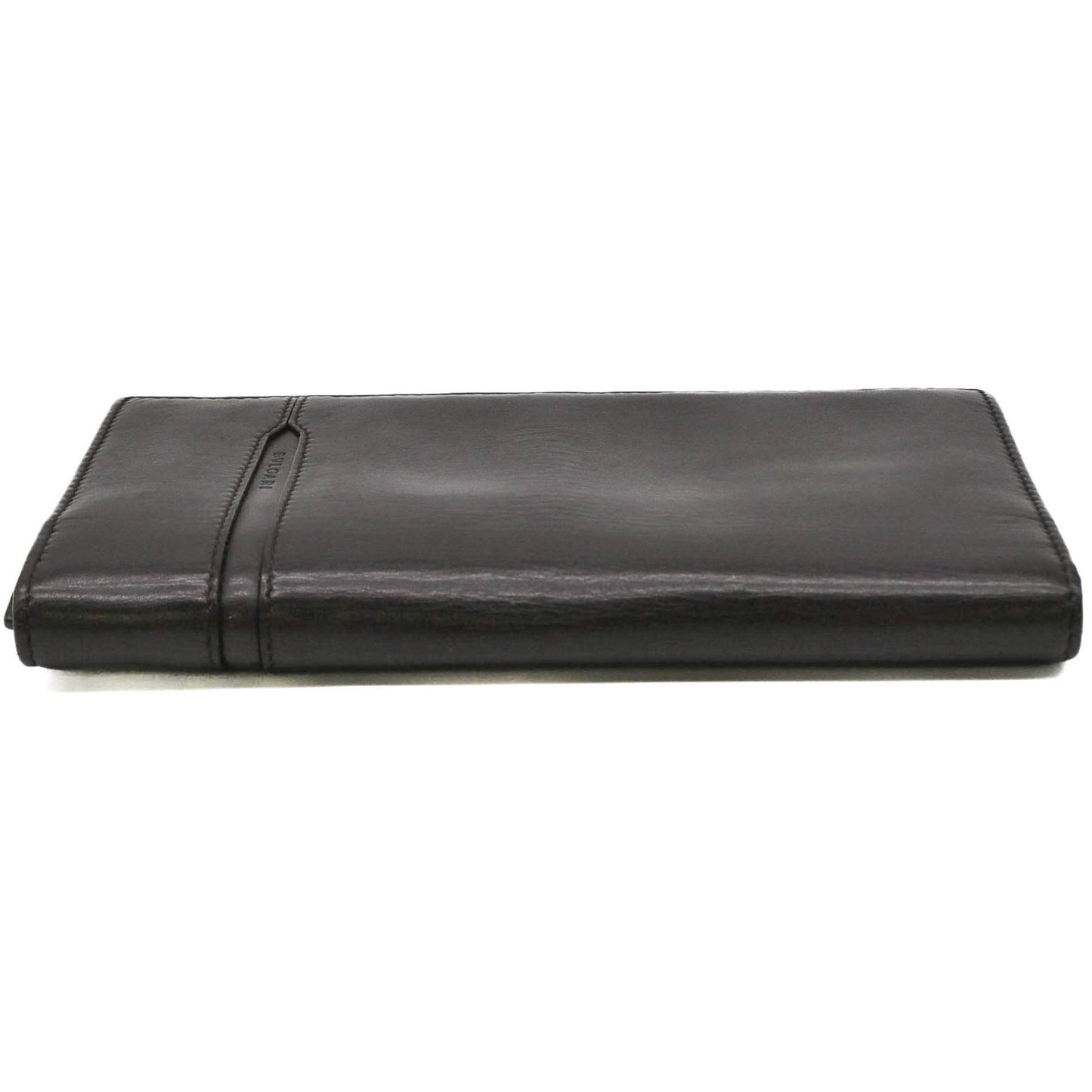 Bvlgari Bulgari Octo Bi-Fold Long Wallet Leather Brown Coin Purse 36966