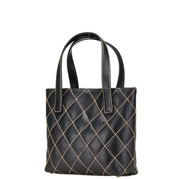 Chanel Wild Stitch Coco Mark Tote Bag In Black Lambskin
