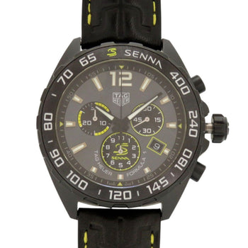 TAG Heuer Formula 1 Ayrton Senna Special Edition CAZ101AJ Stainless Steel Leather Grey Quartz Watch